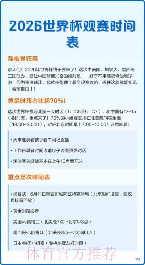 世界杯赛程全解析：最强观赛时间安排终极攻略